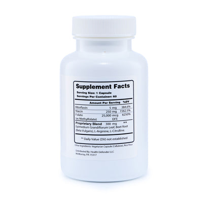 Blood Pressure Defender supplement facts label - Health Defender