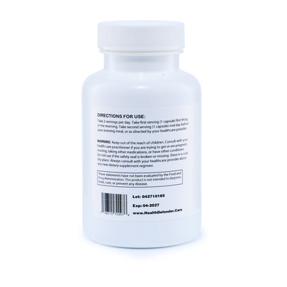Fitness Defender directions and back label - Health Defender