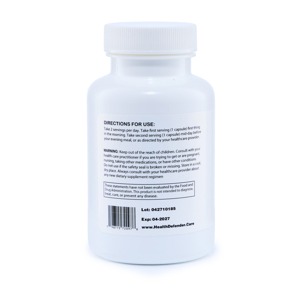 Focus Defender directions and back label - Health Defender