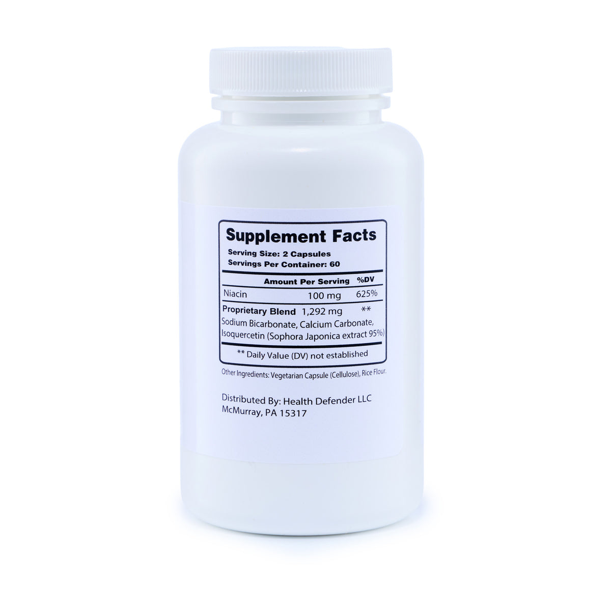 Kidney Defender supplement facts label - Health Defender